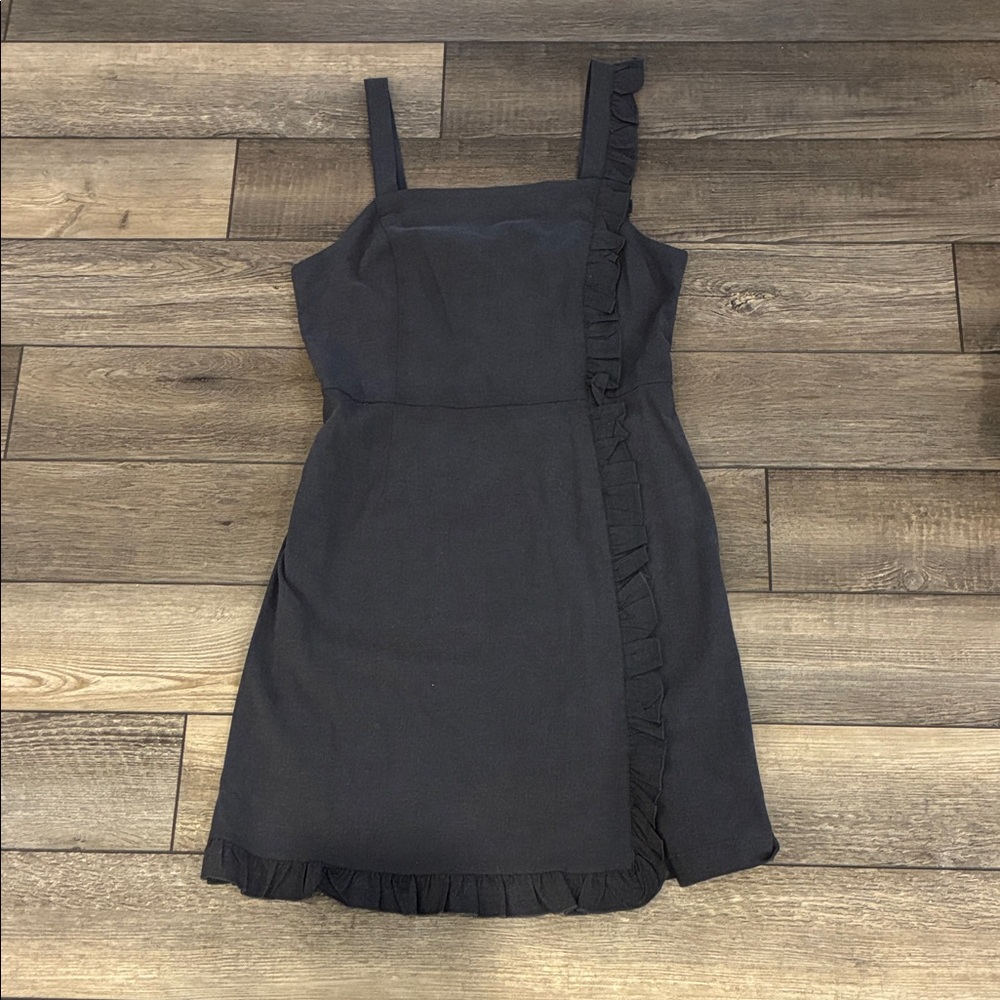 NWT Modcloth Blue Grey Ruffle Dress
